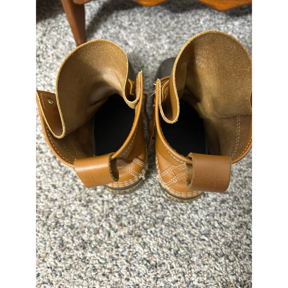 LL Bean Bean Boots 8 Inch Duck Boots 6M Tan Brown Made in USA Vintage Style